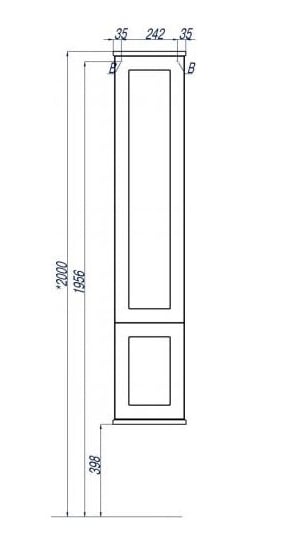 Шкаф-колонна Акватон ЛЕОН ясень черный 1A186503LBPT0