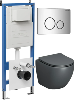 Комплект унитаза с инсталляцией Grossman Style 97.4455GMS.05.10M с клавишей смыва