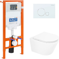 Комплект унитаза с инсталляцией BelBagno BB8001CHR/SC/BB002-80/BB014-SR-BIANCO