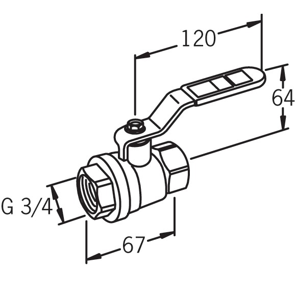 Oras 400020 Шаровой кран DN 20, G3/4 ВР - G3/4 ВР с клапаном