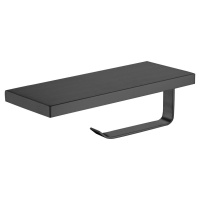 Держатель для туалетной бумаги с полкой WONZON & WOGHAND, черный матовый WW-V2801-MB