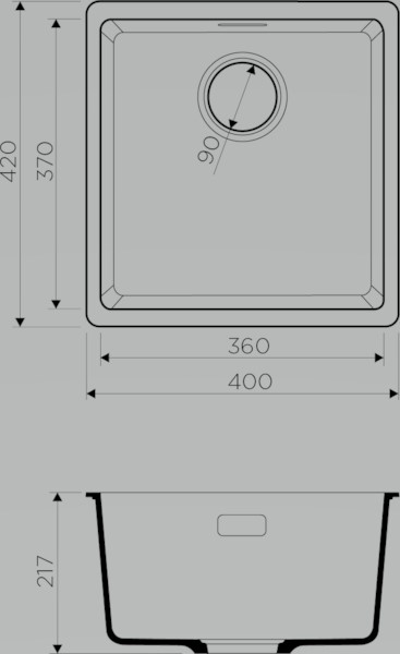 Мойка для кухни Omoikiri Kata 40-U-PA 4993393