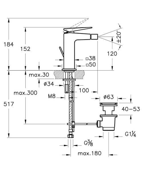 Смеситель для биде Vitra Brava A42612EXP
