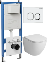 Комплект унитаза с инсталляцией Grossman Cosmo 97.4455SQ.02.000 с клавишей смыва