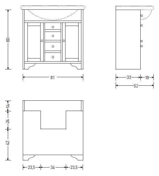 Тумба Eban Eleonora FBSEL086-PG Pergamon*6