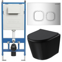 Комплект унитаза с инсталляцией Grossman Cosmo 97.4477BMSQ.02.100 с клавишей смыва