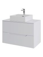 Тумба с раковиной подвесная 80 см, Orange Line Li-80TuwMDF+B04-405W белый