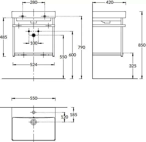 Структура металлическая подвесная Kerama Marazzi PRO.55.02\BLK.M