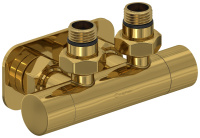 Вентиль Сунержа угловой EU50 (2 х G 1/2" НР х G 3/4" НГ) 03-1416-1234 золотой глянцевый