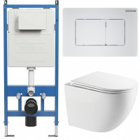 Комплект унитаза с инсталляцией Grossman Classic 97.4411SQC.04.01M с клавишей смыва
