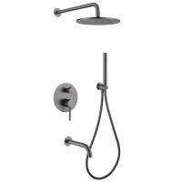 Душевой комплект ABBER Wasser Kreis AF8117NG скрытого монтажа с изливом, никель