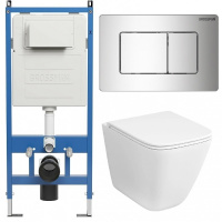 Комплект унитаза с инсталляцией Grossman Classic 97.4479SQC.04.10M с клавишей смыва