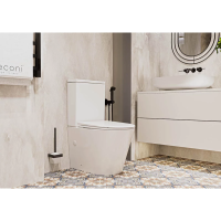 Унитаз-компакт безободковый Veconi Telle VTE-64T  торнадо, с сиденьем микролифт, белый
