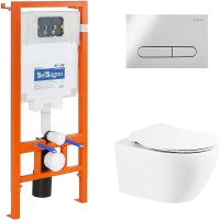 Комплект унитаза с инсталляцией BelBagno BB507B/BB2020SC/BB002-80/BB005-PR-CHROME