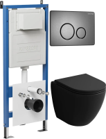 Комплект унитаза с инсталляцией Grossman Style 97.4455BMSQ.05.42M с клавишей смыва