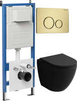 Комплект унитаза с инсталляцией Grossman Style 97.4455BMSQ.05.32M с клавишей смыва