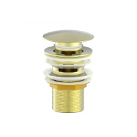 Донный клапан для раковины с переливом  WONZON & WOGHAND, брашированное золото WW-88SS01-BG