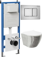 Комплект унитаза с инсталляцией Grossman Classic 97.4455SWS.04.12M с клавишей смыва