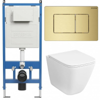 Комплект унитаза с инсталляцией Grossman Classic 97.4479SQC.04.32M с клавишей смыва