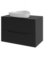 Тумба с раковиной подвесная 70 см, Orange Line Li-70TubMDF+B07-500W черный/белый