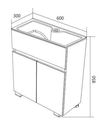 Тумба с раковиной 1Marka  Mira 60Н У83303