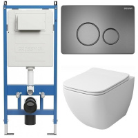 Комплект унитаза с инсталляцией Grossman Style 97.4447S.05.42M с клавишей смыва