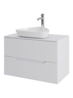 Тумба с раковиной подвесная 80 см, Orange Line Li-80TuwMDF+B07-500W белый