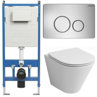 Комплект унитаза с инсталляцией Grossman Style 97.4477S.05.12M с клавишей смыва