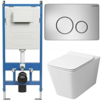 Комплект унитаза с инсталляцией Grossman Galaxy 97.4414S.05.12M с клавишей смыва