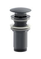 Донный клапан для раковины с переливом  WONZON & WOGHAND, темный графит WW-88SS09-BGM