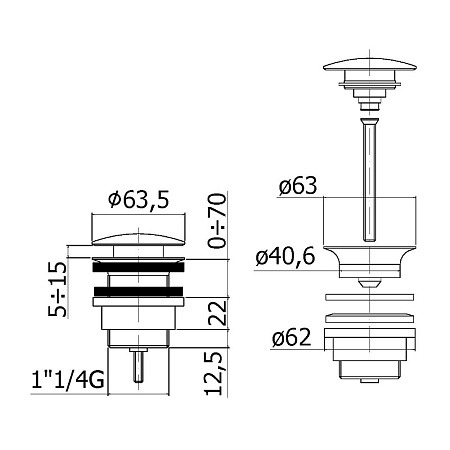 Донный клапан Cezares CZR-SAT10-NOP