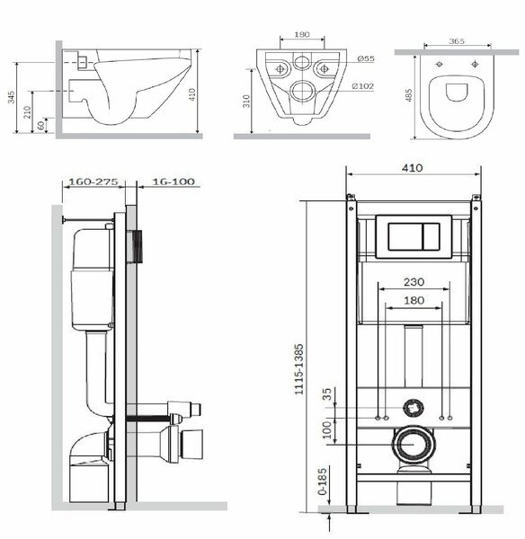 Комплект унитаза AM.PM Spirit FlashClean IS3701700