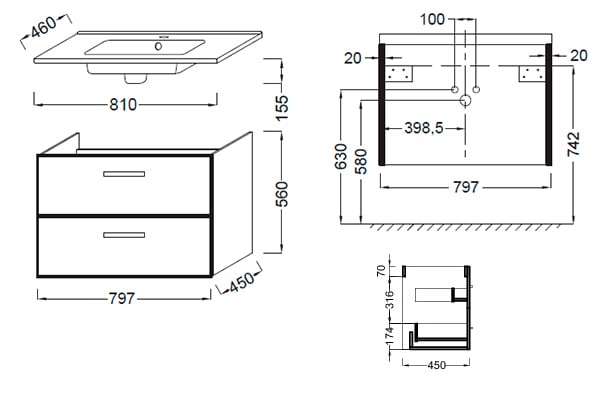 Тумба Jacob Delafon Ola EB391-J5
