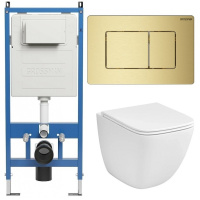 Комплект унитаза с инсталляцией Grossman Classic 97.4497SQC.04.32M с клавишей смыва