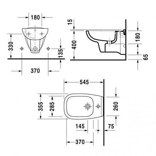 Биде подвесное Duravit D-Code 22571500002