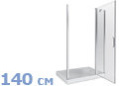 Распашные душевые двери 140 см