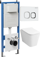 Комплект унитаза с инсталляцией Grossman Cosmo 97.4479SQ.02.000 с клавишей смыва