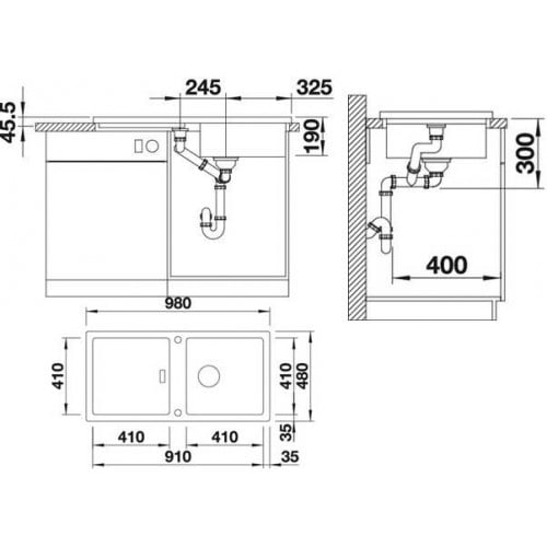 Мойка кухонная Blanco Adon XL 6 S Silgranit PuraDur (серый беж), 523611