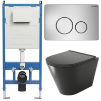 Комплект унитаза с инсталляцией Grossman Style 97.4477BMS.05.12M с клавишей смыва