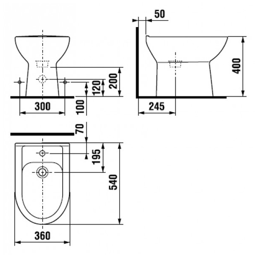 Биде напольное JIKA O L Y M P 3261.1.000.304.1
