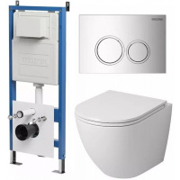 Комплект унитаза с инсталляцией Grossman Galaxy 97.4455S.01.110 с клавишей смыва