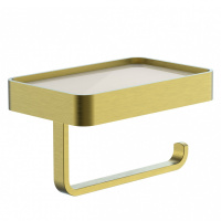 Держатель для туалетной бумаги с полкой WONZON & WOGHAND LOTTE, брашированное золото WW-8336-BG