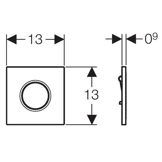 Кнопка смыва для писсуара Geberit HyTroniс Sigma 01 116.011.JQ.5 матовый хром