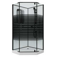 Душевая кабина (90х90) Grossman Classic GR271D распашная, черный, прозрачный