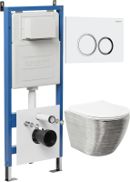 Комплект унитаза с инсталляцией Grossman Galaxy 97.4455SWS.01.000 с клавишей смыва