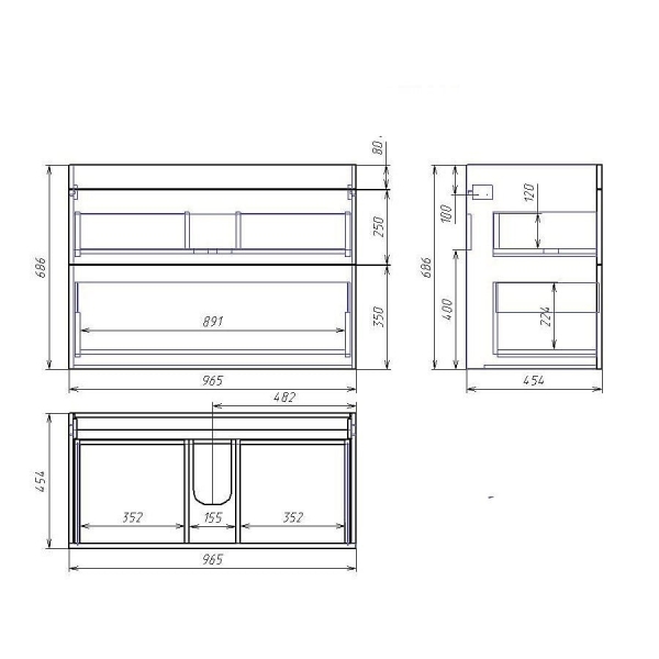 Тумба под умывальник Alvaro Banos Alma 8405.1300
