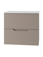 Тумба с раковиной подвесная Orange Line Li-60TuL+Ra латте матовый