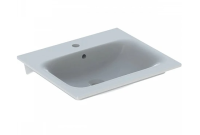 Встраиваемая раковина Geberit Renova Plan: B=55см, T=48см, отверстие под смеситель по центру, перелив, белый 122255000