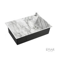 Кухонная мойка (66х50) EMAR EMB-660(TOP) White Elegant
