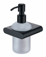 Дозатор для жидкого мыла настенный (стекло) Black (латунь+цинк) (KH-2730)